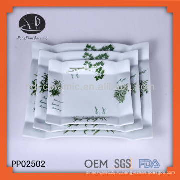 High-end деколи белая керамическая плита, набор обеда, новый дизайн керамические наборы ужин